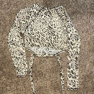 Cropped swim rash guard